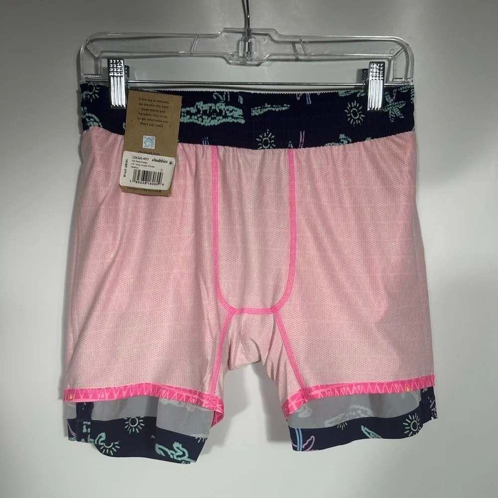 NEW Chubbies The Neon Glades 5.5” Sw Trunk W/Liner Size M Navy Alligator Palms